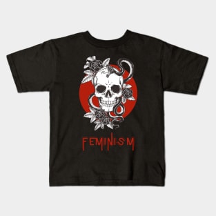 Skull & Snake Feminism Kids T-Shirt